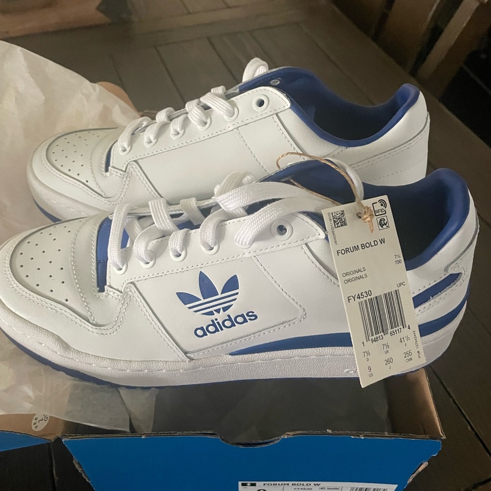 Adidas Forum Bold W White & Blue Sneakers